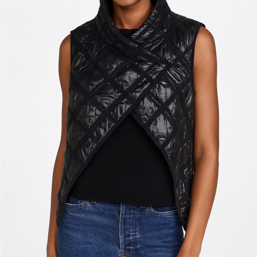 Nordstrom Quilted Asymmetric Wrap Vest Small | Minimalist Scandi Chic